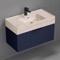 Floating Bathroom Vanity, Modern, Blue, 32